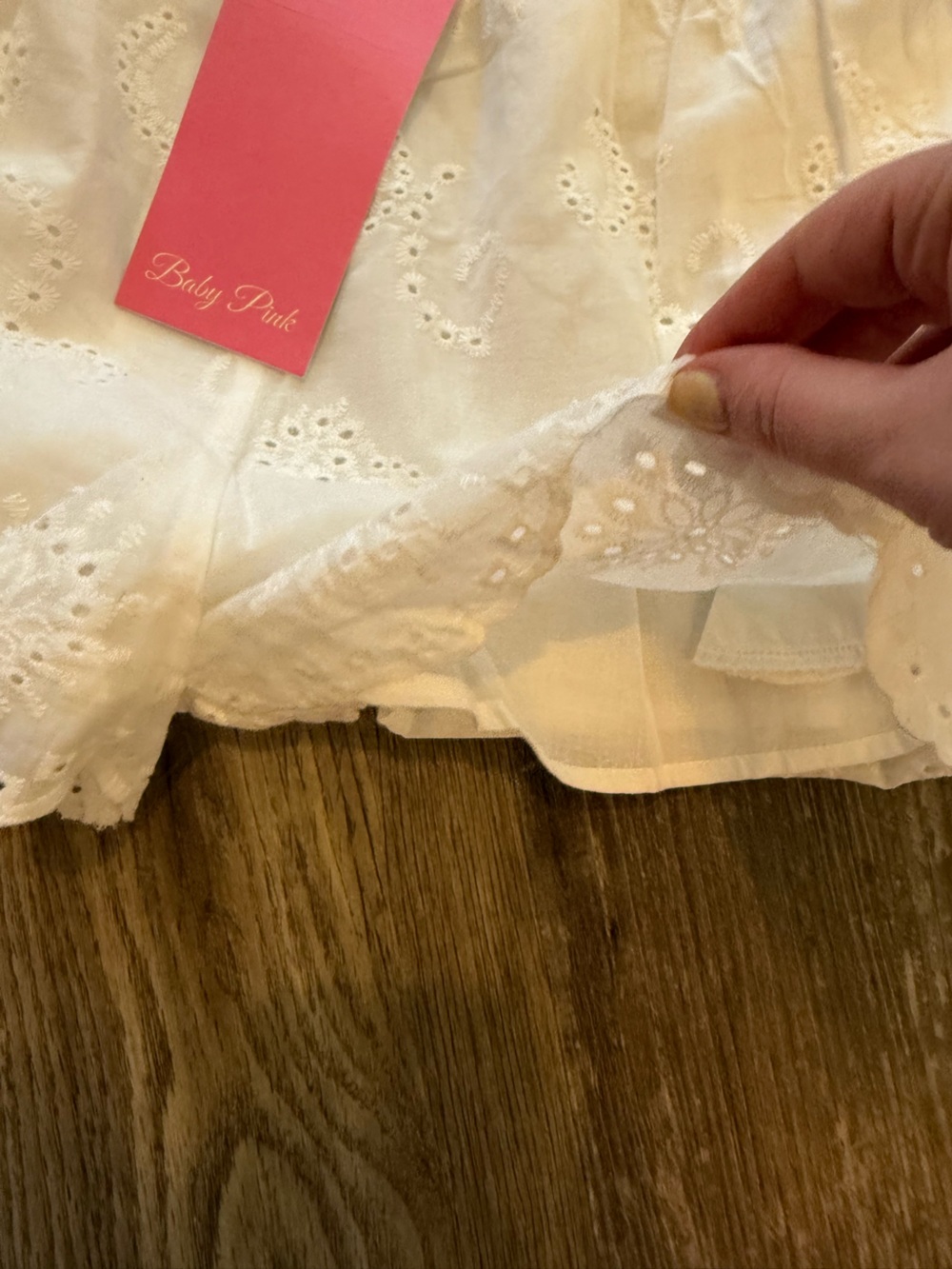 NWT White Eyelet Two-Piece Top & Shorts Set - Picture 5 of 7